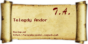 Telegdy Andor névjegykártya
